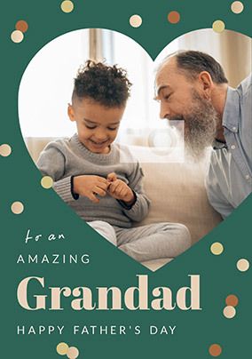 Amazing Grandad Heart Father's Day Photo Card