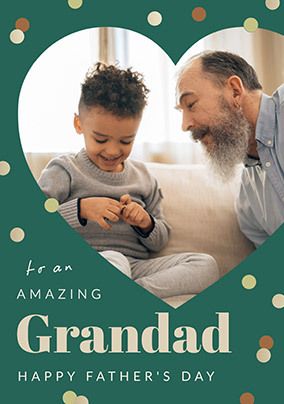 Amazing Grandad Heart Father's Day Photo Card