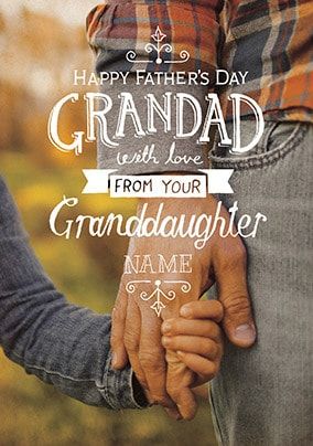 Grandad From Granddaughter Personalised Father's Day Card