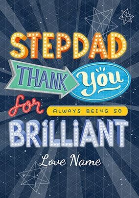 Brilliant Step-Dad Personalised Father's Day Card