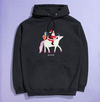 Santa And Unicorn Personalised Hoodie