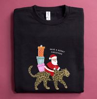 Santa And Leopard Personalised Sweatshirt