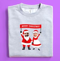 Tap to view Mr & Mrs Claus Photo Christmas Jumper