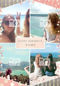 Tap to view All That Shimmers Four Photo Birthday Card