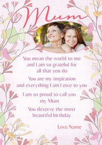 Amore - Birthday Card Mum Loving Verse