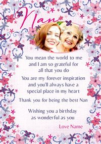Tap to view Amore - Birthday Card Nan Loving Verse