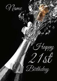 Tap to view Photographic - 21st Birthday Card Champagne Celebration