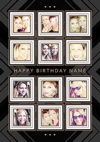 Tap to view Glam Squad - Birthday Card 12 Photo Upload Portrait