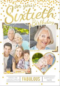 Tap to view Luxe Love Affair - 60th Birthday Card Multi Photo Upload