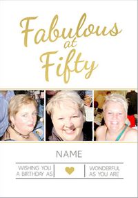 Luxe Love Affair - 50th Birthday Card Fifty & Fabulous