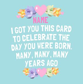 Celebrate the Day You were Born Personalised Card