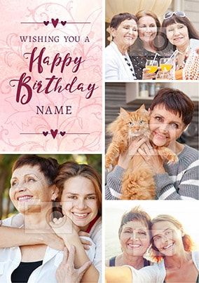 Wishing You A Happy Birthday Multi Photo Card