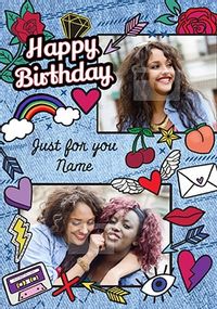 Just For You Multi Photo Birthday Card