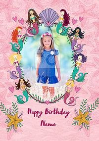 Mermaid Photo Frame Birthday Card