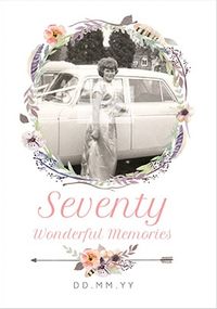 Tap to view Seventy - Wonderful Memories Photo Card
