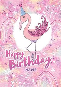 Birthday Flamingo Personalised Card