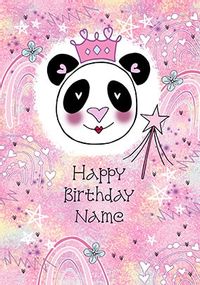 Happy Birthday Panda Personalised Card
