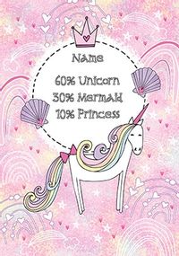 Tap to view Unicorn Mermaid Princess Personalised Card