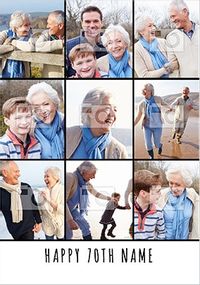 Happy 70th Multi Photo Birthday Card