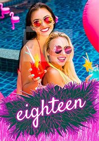 Eighteen Pink Photo Birthday Card