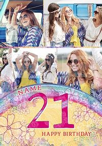 Tap to view 21st Girls Photo Birthday Card