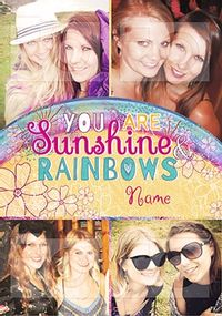 Sunshine and Rainbows Photo Upload Personalised Birthday Card