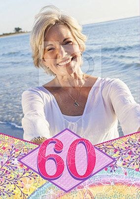 60 Female Photo Birthday Card