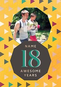 18 Awesome Years Male Photo Card