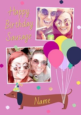Happy Birthday Sausage Multi Photo Card