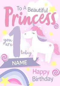 Tap to view 1 Today Beautiful Princess Personalised Card