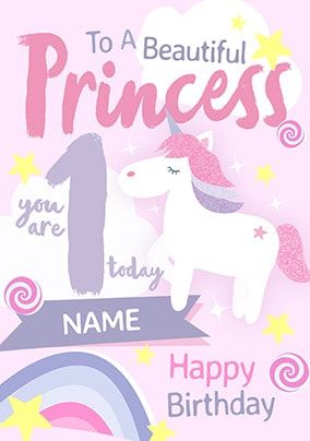 1 Today Beautiful Princess Personalised Card
