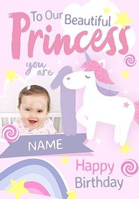 Tap to view Beautiful Princess Photo Unicorn Card
