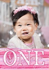 Tap to view One Pink Photo Birthday Card
