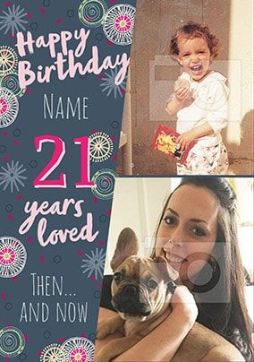 21 Years Loved Female Multi Photo Card