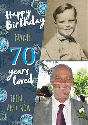 70 Years Loved Male Photo Card