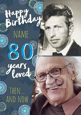 Tap to view 80 Years Loved Male Photo Birthday Card