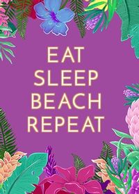 Eat Sleep Beach Repeat Personalised Card