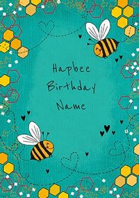 Hapbee Birthday Personalised Card