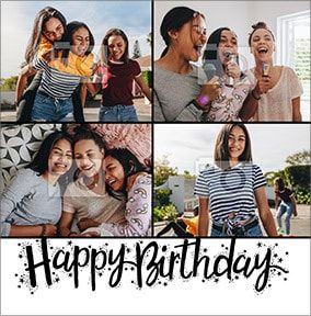 Happy Birthday Multi Photo Grid Card