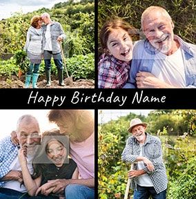 Happy Birthday Banner Text Photo Card