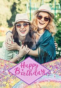 Tap to view Happy Birthday Rainbow Banner Photo Card