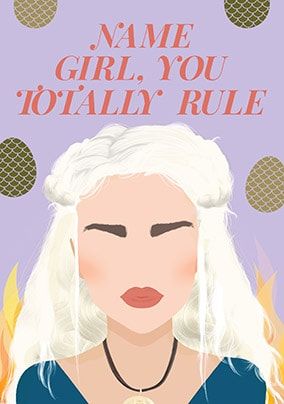 Girl You Totally Rule Personalised Card