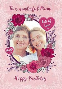 Wonderful Mum Roses Photo Birthday Card