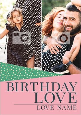 Birthday Love Pink Multi Photo Card