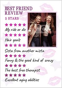 5 Star Best Friend Photo Birthday Card