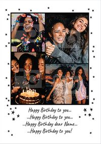 Tap to view Happy Birthday To You Four Photo Upload Card