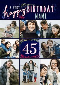 Tap to view Happy 45th Birthday Photo Card
