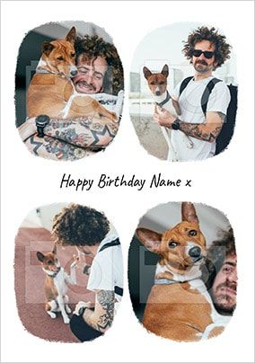 Happy Birthday Ripped Edge Multi Photo Card