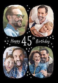 Happy 45th Birthday Multi Photo Card