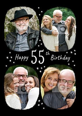 Happy 55th Birthday Multi Photo Card